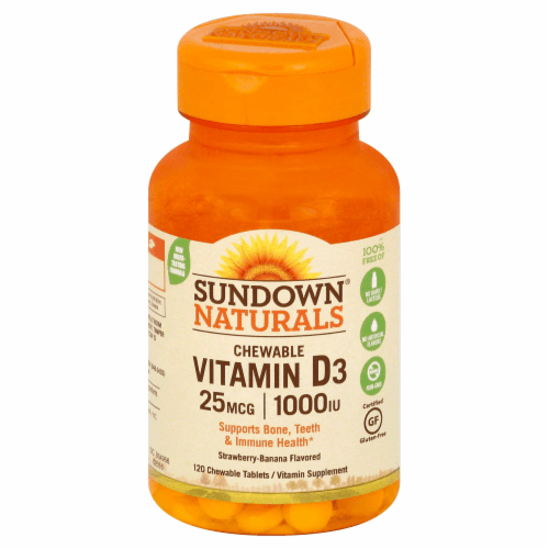 Sundown Naturals Chewable Vitamin D3 Strawberry Banana Tablets 25Mcg