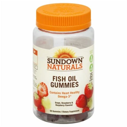 Sundown Naturals Fish Oil + Omega-3 Grape Strawberry & Raspberry Flavored Gummies