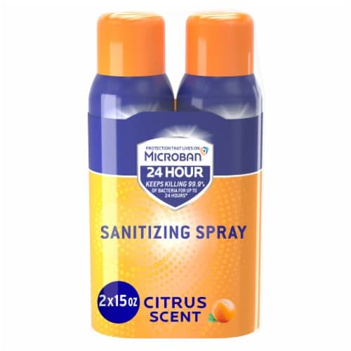 Microban Sanitizing Spray, 24 Hour, Citrus Scent