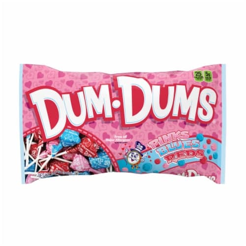 Dum Dums Reds Pinks & Blues Valentines Pops Candy