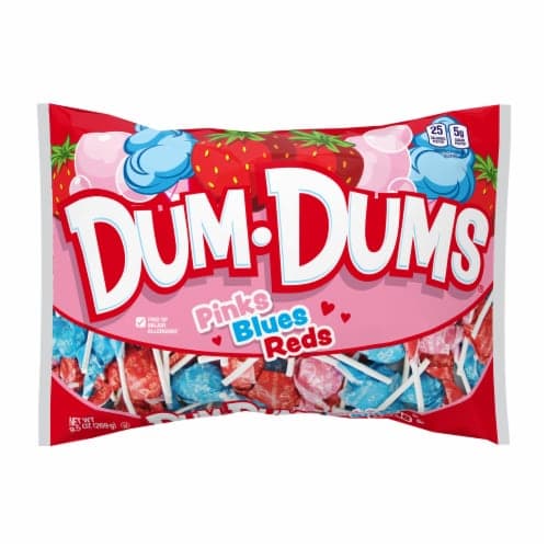 Dum Dums Pinks Blues And Reds Valentine'S Lollipops