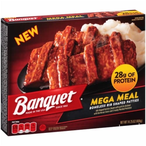 Banquet Rib Shaped Patties, Boneless, Mega Meal