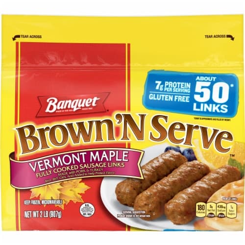 Banquet Brown 'N Serve Vermont Maple Fully Cooked  Sausage Links