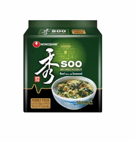 Nongshim Soo Beef Flavor With Seaweed Air Dried Noodles
