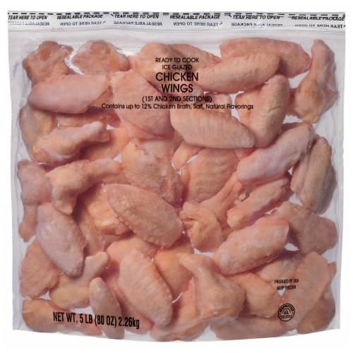 Ready To Cook Ice Glazed Chicken Wings First & Second Wing Sections
