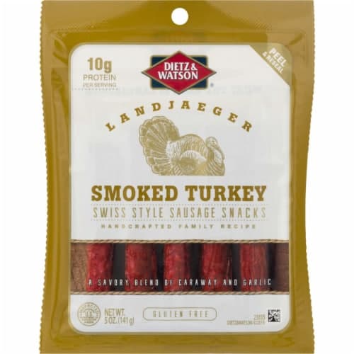 Dietz & Watson Landjaeger Smoked Turkey Swiss Style Sausage Snacks