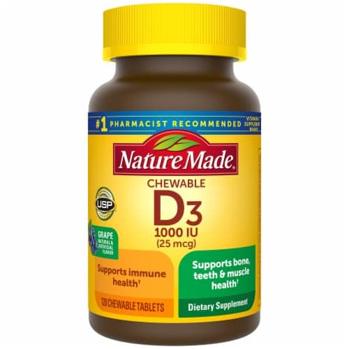 Nature Made Adult Chewable Vitamin D3 1000Iu Grape Flavor