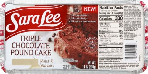 Sara Lee Pound Cake, Triple Chocolate