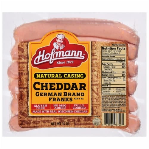 Hofmann Sausage Company Natural Casing Cheddar German Franks