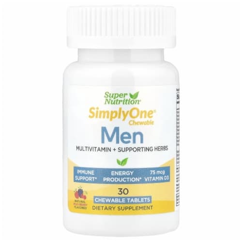 Super Nutrition Simplyone Wild-Berry Flavor Men'S Triple Power Multivitamins Chewable