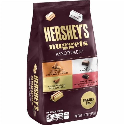 Hersheys Nuggets Chocolate Assortment, Milk Chocolate, Special Dark, Family Bag