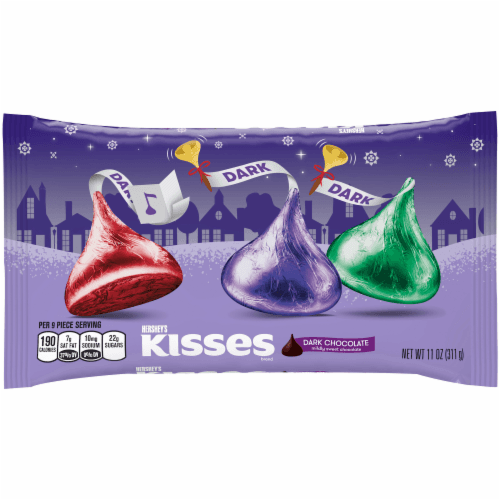 Hersheys Kisses Dark Chocolate, Mildly Sweet Chocolate