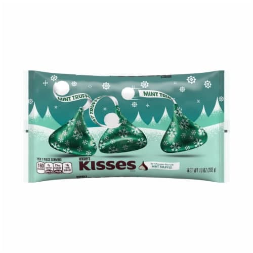 Hershey'S Kisses Dark Chocolate Filled With Mint Truffle Holiday Candy