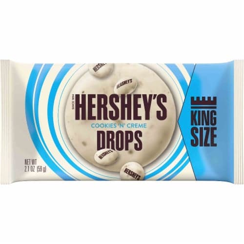 Hersheys Drops Chocolate Candies, King Size, Cookies'N'Creme