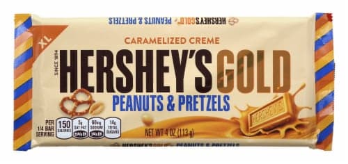 Hersheys Gold Peanuts & Pretzels, Caramelized Creme, Xl