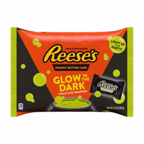 Reese'S Glow In The Dark Wrappers Milk Chocolate Peanut Butter Snack Size Cups Candy