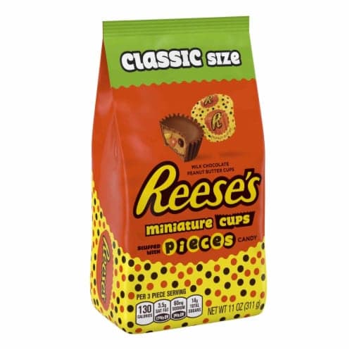 Reeses Peanut Butter Cups, Stuffed With Pieces Candy, Miniature, Classic Bag