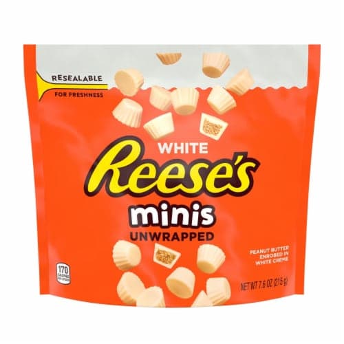 Reese'S Candy, Peanut Butter, White, Minis, Unwrapped