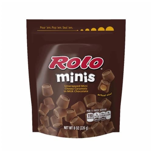 Rolo Minis Unwrapped Mini Chewy Caramels In Milk Chocolate. Stand Up Bag