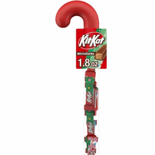 Kit Kat Milk Chocolate Wafer Filled Plastic Cane Holiday Candy Miniatures