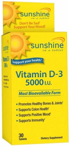 Sunshine Vitamin D-3 5,000 Iu, Healthy And Strong Bones