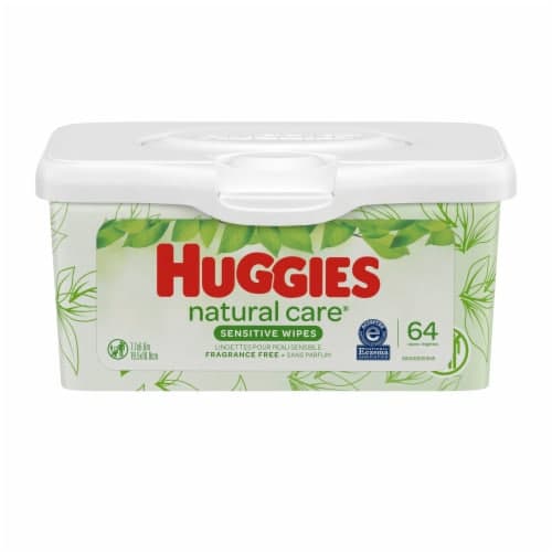 Huggies Natural Care Baby Wipes, Pop-Up Tub (64 Sheets Total), Fragrance-Free, Alcohol-Free, Hypoallergenic