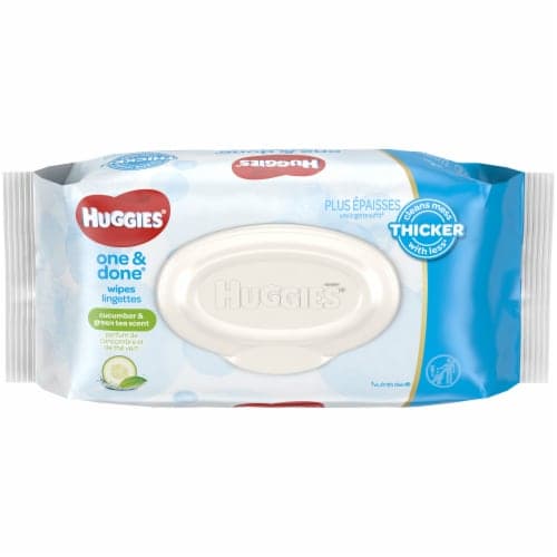 Huggies One & Done Refreshing* Cucumber & Green Tea Baby Wipes Disposable Soft