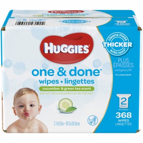 Huggies One & Done Refreshing Wipes, Refills, Cucumber & Green Tea, Disney