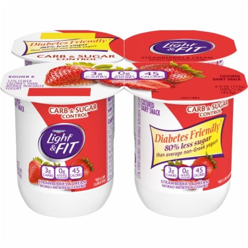 Dannon Light + Fit Carb & Sugar Control Strawberries & Cream Yogurt
