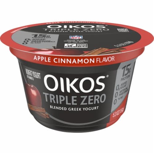 Oikos Triple Zero Yogurt, Greek, Nonfat, Blended, Apple Cinnamon Flavor