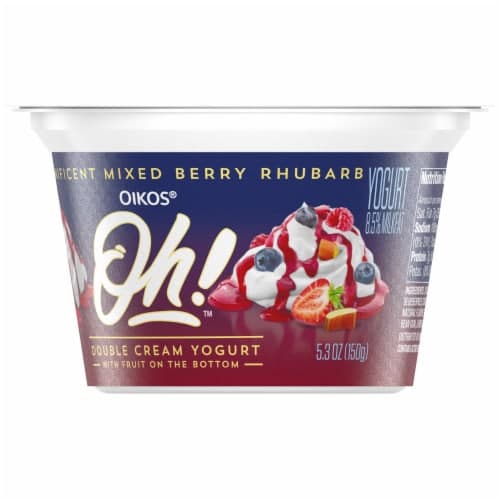 Oikos Oh! Magnificent Mixed Berry Rhubarb Double Cream Yogurt
