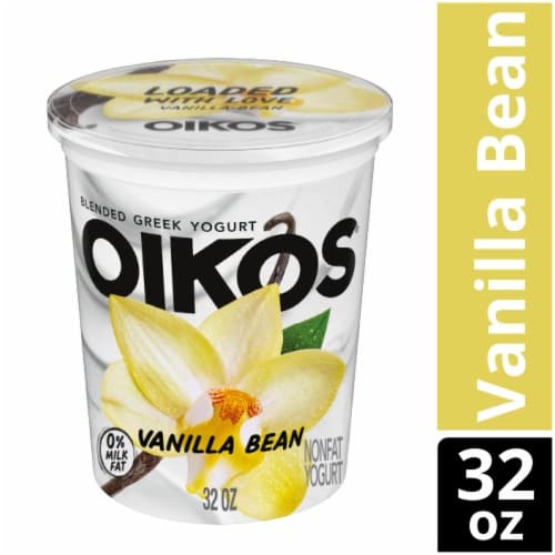 Oikos Blended Vanilla Bean Greek Nonfat Yogurt Tub