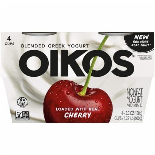 Oikos Blended Greek Nonfat Yogurt, Cherry