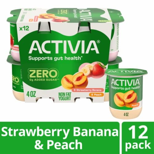 Activia Nonfat Probiotic Strawberry Banana & Peach Variety Pack Yogurt
