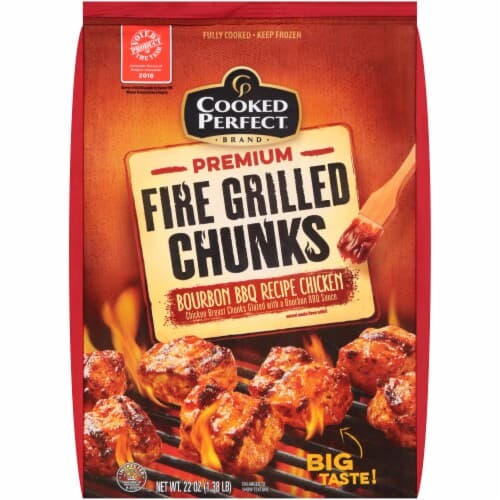 Cooked Perfect Chicken, Premium, Fire Grilled Chunks, Bourbon Bbq