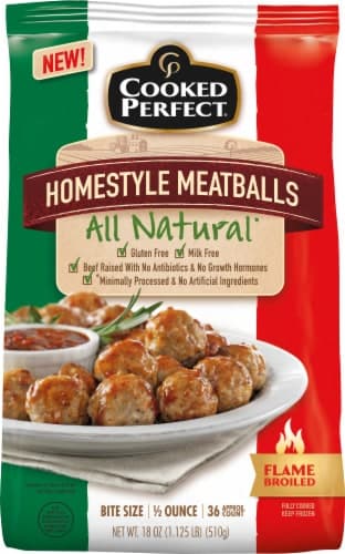 Cooked Perfect All Natural Homestyle  Meatballs