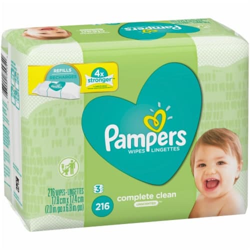 Pampers Complete Clean Wipes, Unscented, Refills