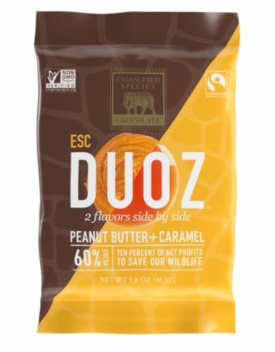 Endangered Species Duoz Peanut Butter & Caramel Dark Chocolate Bar