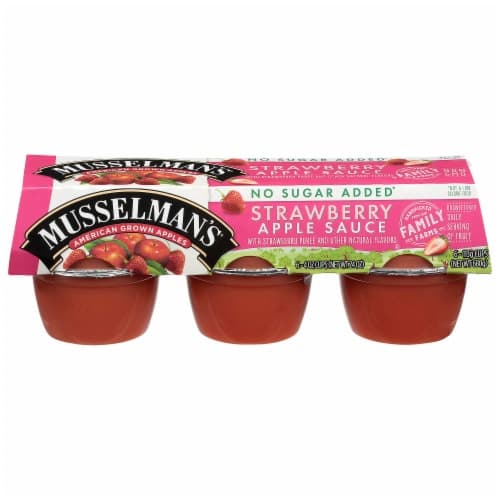 Musselman'S Apple Sauce, Strawberry, No Sugar Added