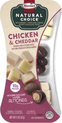 Hormel Natural Choice Oven-Roasted Chicken Breast And Mild White Cheddar Cheese, With Dark Chocolate Covered Almonds