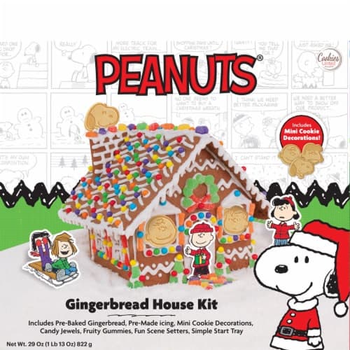 Cookies United Peanuts No Bake Mini Decorations Gingerbread House Kit