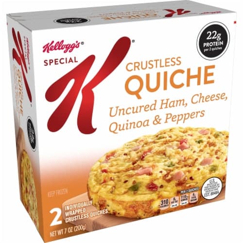 Special K Quiche, Crustless, Uncured Ham, Cheese, Quinoa & Peppers