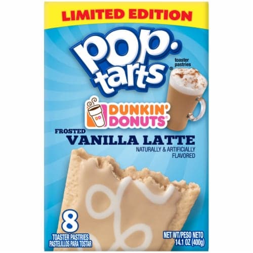 Pop-Tarts Toaster Pastries Breakfast Toaster Pastries, Dunkin' Donuts Frosted Vanilla Latte Flavored, Limited Edition