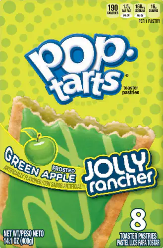 Pop Tarts Toaster Pastries, Jolly Rancher Green Apple, Frosted
