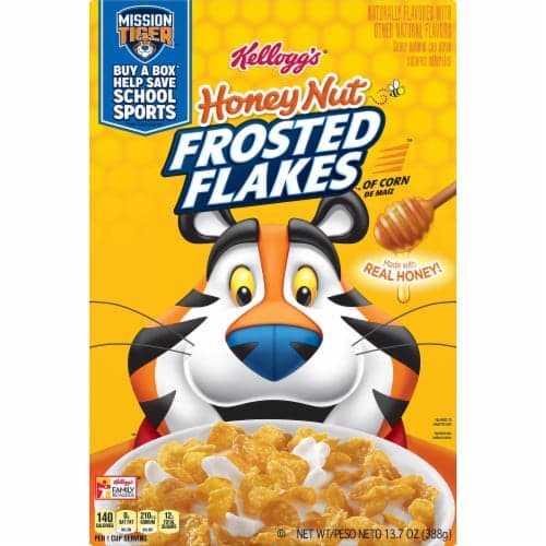 Frosted Flakes 8 Vitamins And Minerals Honey Nut Breakfast Cereal