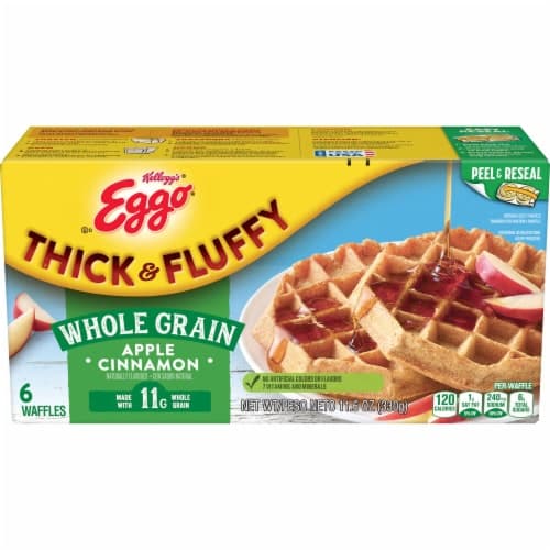 Eggo Waffles, Whole Grain, Apple Cinnamon, Thick & Fluffy