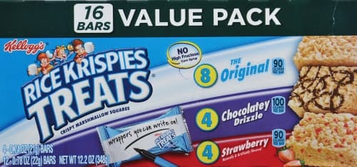 Rice Krispies Marshmallow Squares, Crispy, The Original, Chocolatey Drizzle, Strawberry, Value