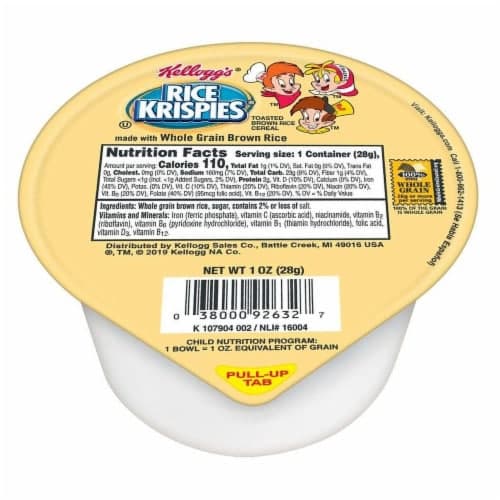 Kelloggs Rice Krispies Whole Grain Cereal, - 96 Per Case