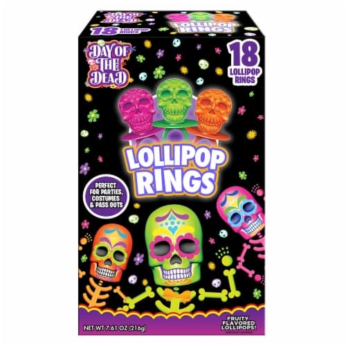 Halloween Day Of The Dead Sugar Skull Lollipop Rings