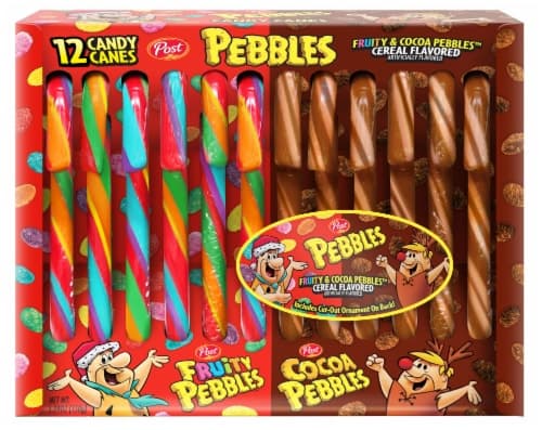 Post Fruity & Cocoa Pepples Cereal Flavored Candy Canes